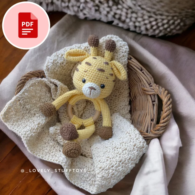 Żyrafka grzechotka — szydełkowy wzór — PDF po polsku i angielsku