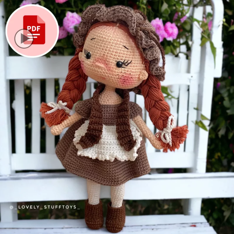 Lalka Ania - lalka na stelażu - szydełkowy wzór - PDF po polsku i angielsku
