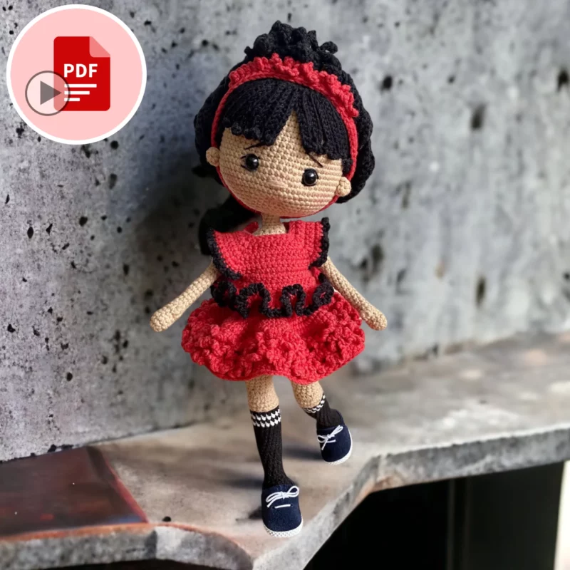Lalka Vivianne - lalka na stelażu - szydełkowy wzór - PDF po polsku i angielsku