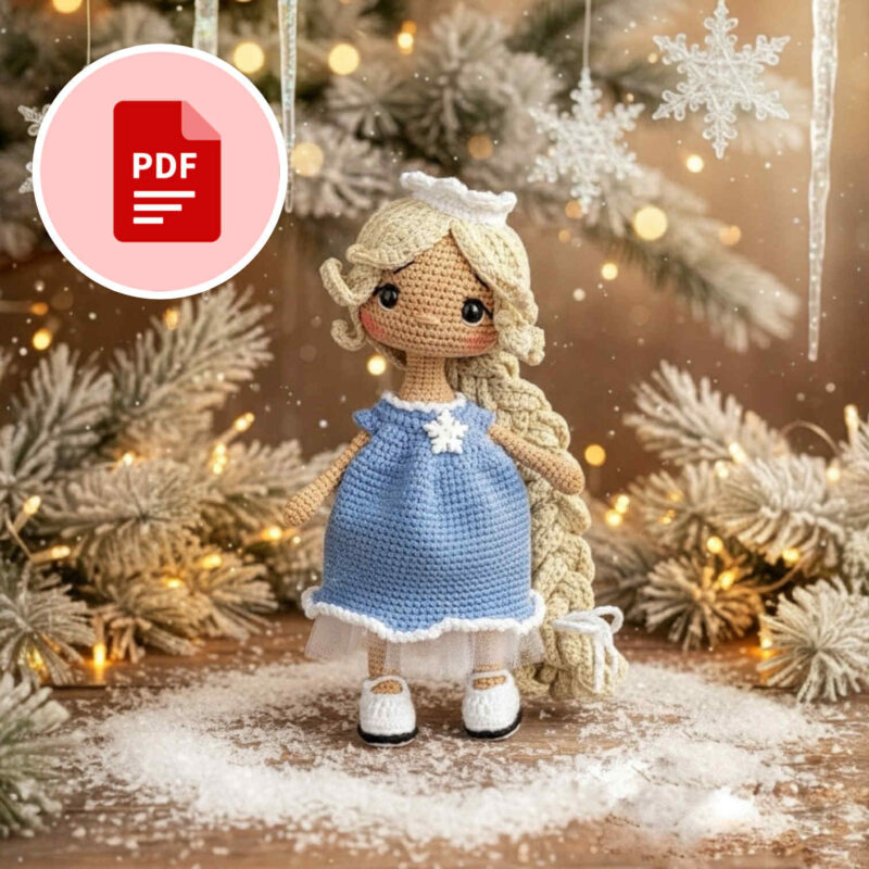 Lalka Lodowa Dziewczynka - lalka na stelażu - szydełkowy wzór - PDF po polsku i angielsku