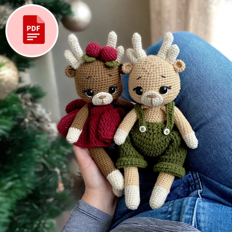 Jelonek Dasher i Dancer - szydełkowy wzór - PDF po polsku i angielsku