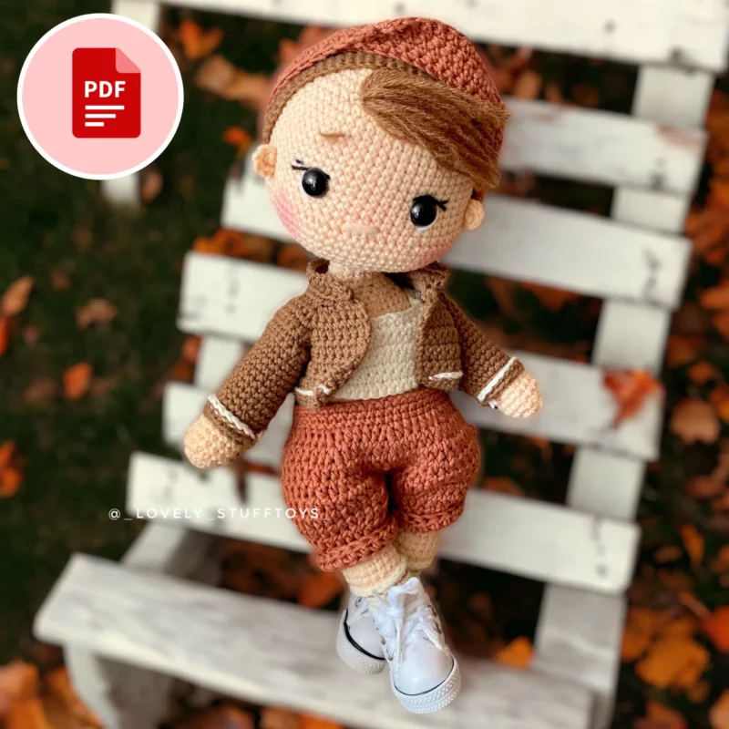 Lalka John - lalka na stelażu - szydełkowy wzór - PDF po polsku i angielsku