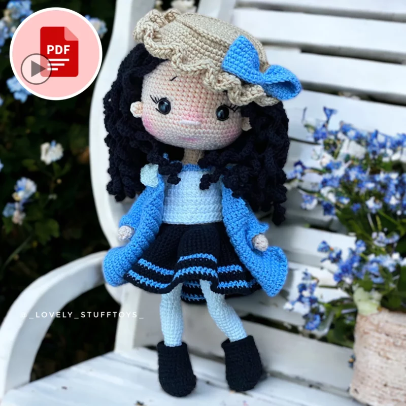 Lalka Diana - lalka na stelażu - szydełkowy wzór - PDF po polsku i angielsku