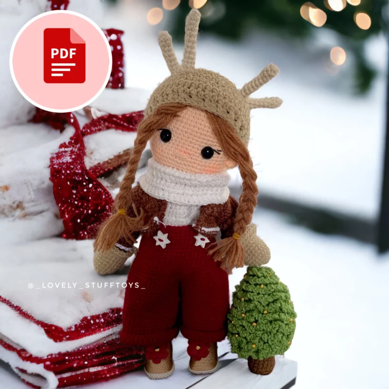 Lalka Grace -zimowa – lalka na stelażu – szydełkowy wzór – PDF po polsku i angielsku