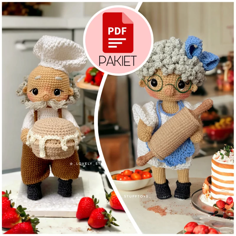 Babcia Gienia + Dziadek Janek - szydełkowy wzór – PDF po polsku i angielsku