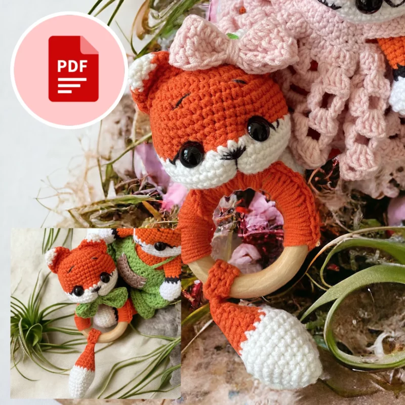 Lisek grzechotka - szydełkowy wzór - PDF po polsku i angielsku