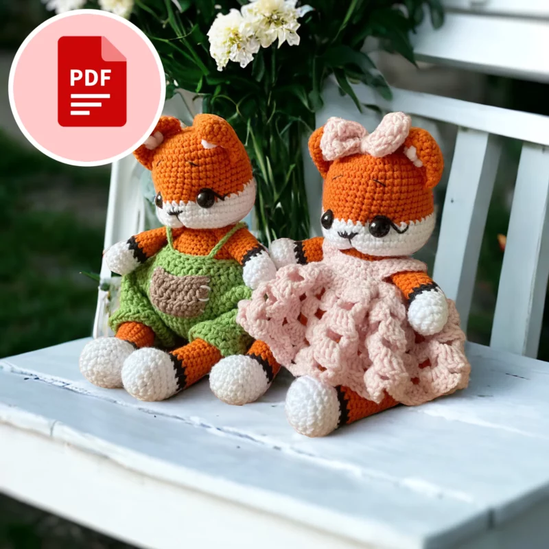 Para Lisków “Maluszki” – szydełkowy wzór – PDF po polsku i angielsku