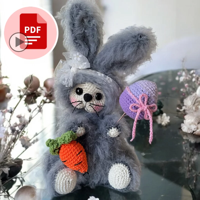 Wielkanocny Króliczek – wzór szydełkowy z filmami – po polsku i angielsku