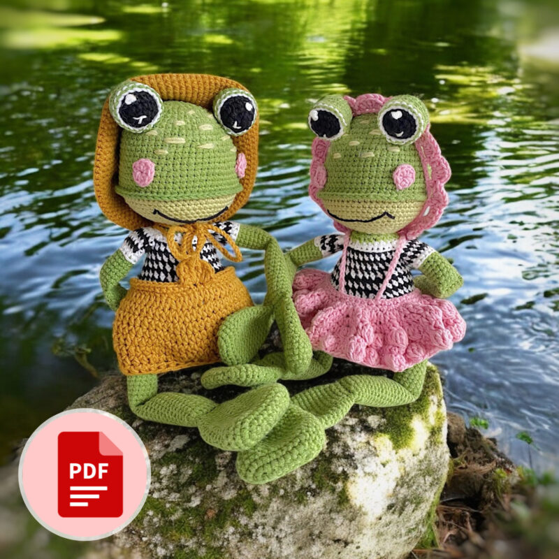 Zakochane Żabki – wzór szydełkowy – po polsku i angielsku